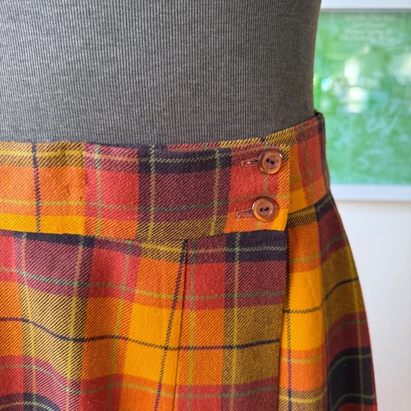 Amazing Vintage 70s tartan plaid maxi skirt in rich autumn tones - Picture 4 of 8
